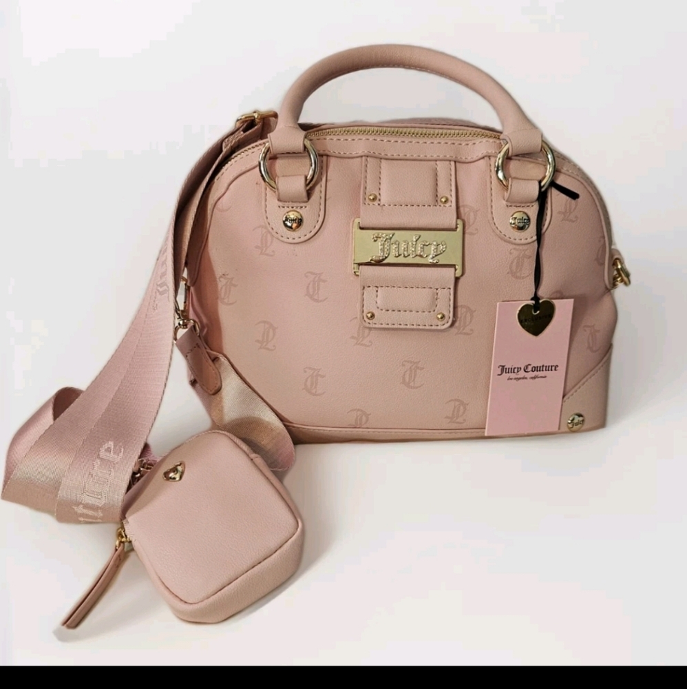 NWT Juicy Couture Y2Cute Pink Diamond Dome Satchel Handbag Purse Crossbody